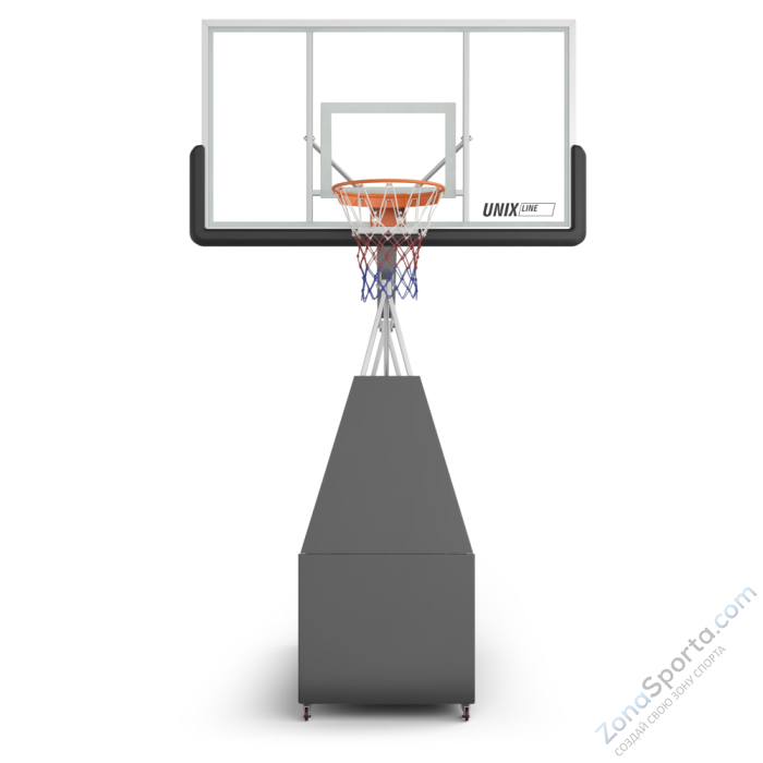 Баскетбольная стойка Unix Line B-Stand-TG PRO 72x42 R45 H120-305 см