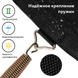 Батут с защитной сеткой Perfetto Sport Premium Moving 12 диаметр 3,70 м зеленый