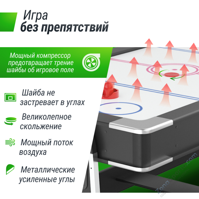 Игровой стол Unix Line Трансформер 4 в 1 (204х112 cм) Black